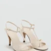Sandales à talons en cuir avec lanières Sandales à talons en cuir avec lanières