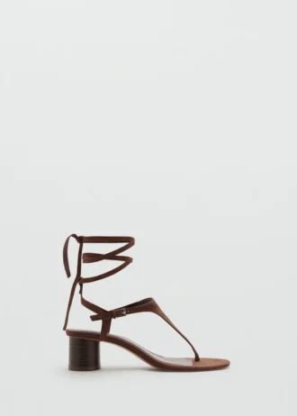 Sandales à talons en cuir suédé