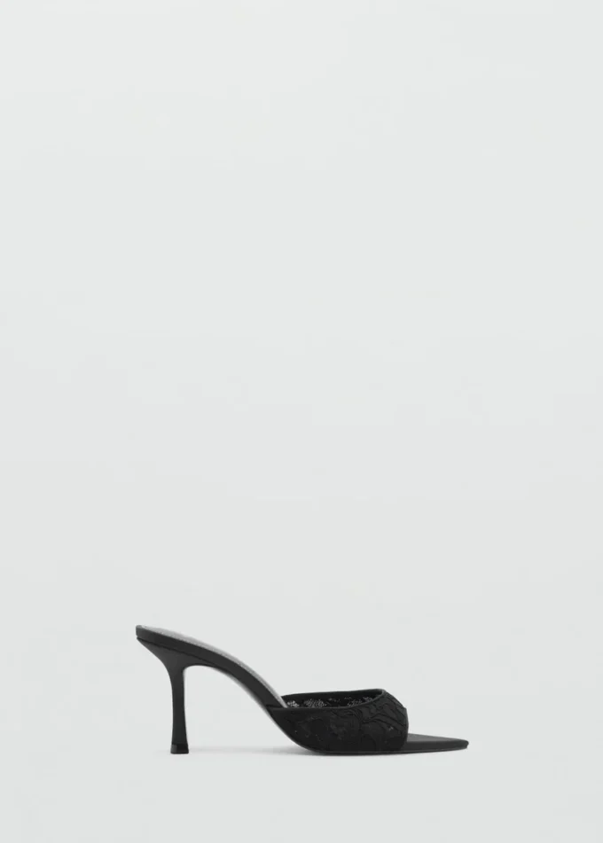 Sandales à talons en dentelle