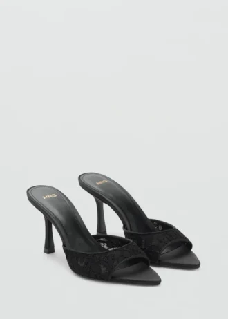 Sandales à talons en dentelle