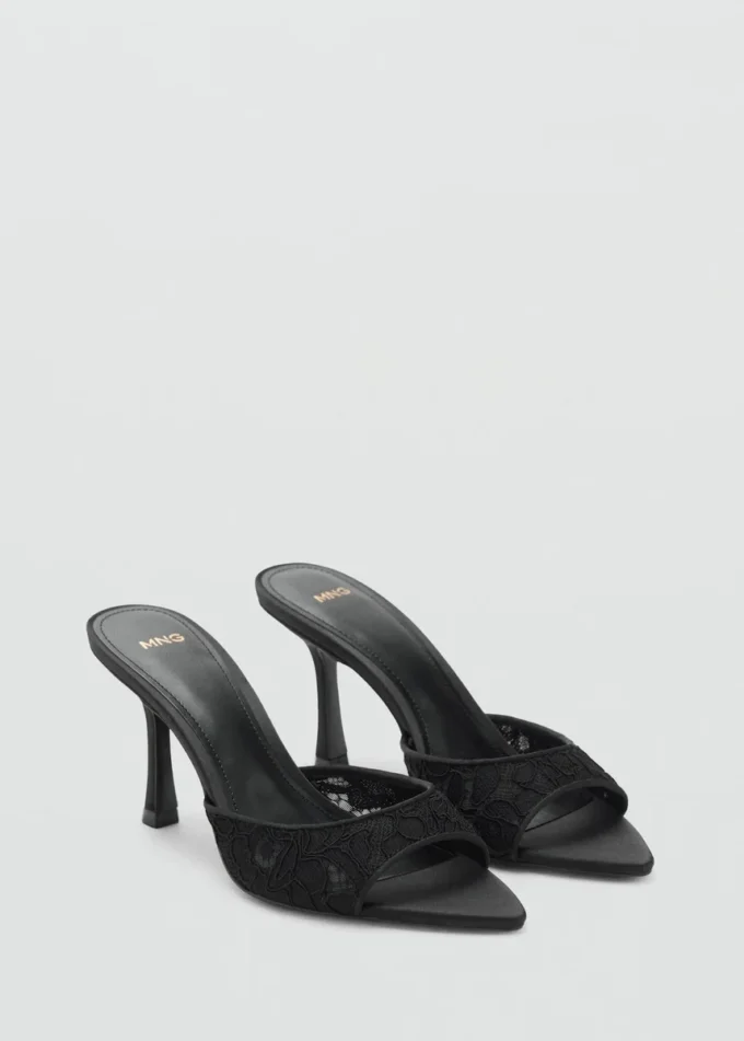Sandales à talons en dentelle