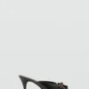 Sandales à talons hauts en cuir avec nœud Sandales à talons hauts en cuir avec nœud