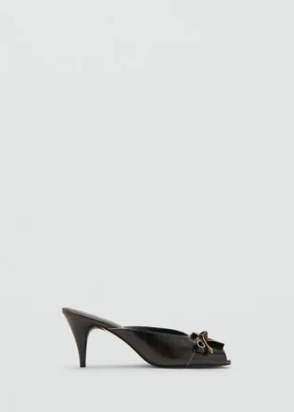 Sandales à talons hauts en cuir avec nœud