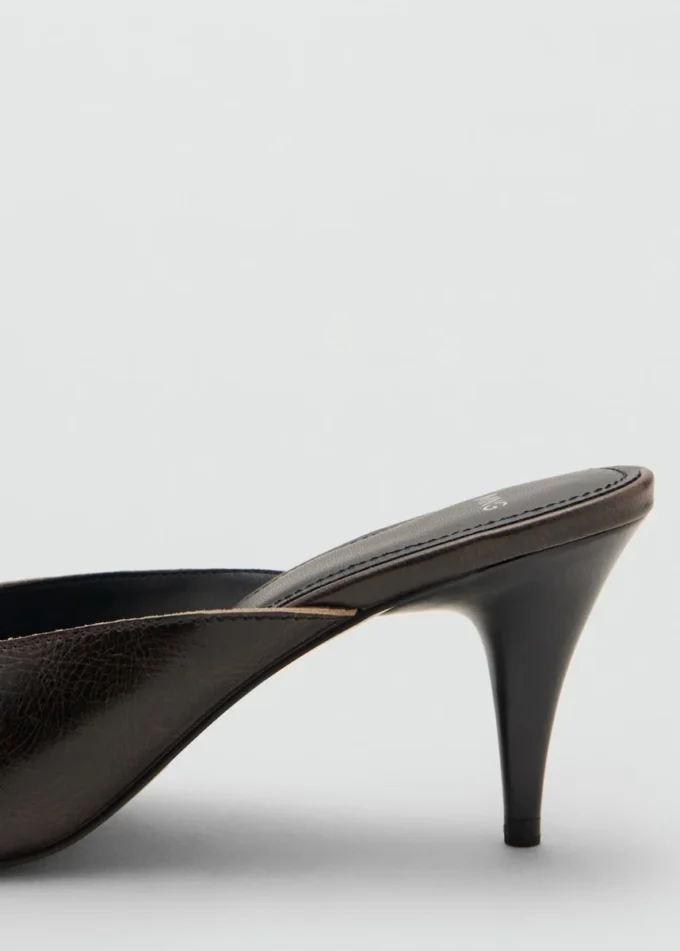 Sandales à talons hauts en cuir avec nœud Sandales à talons hauts en cuir avec nœud
