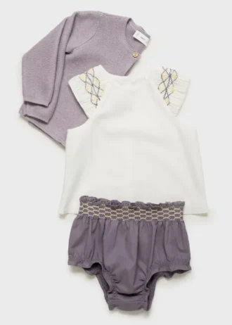 Short brodé en coton mélangé