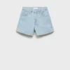 Short en coton brodé
