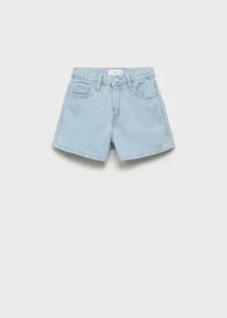 Short en coton brodé