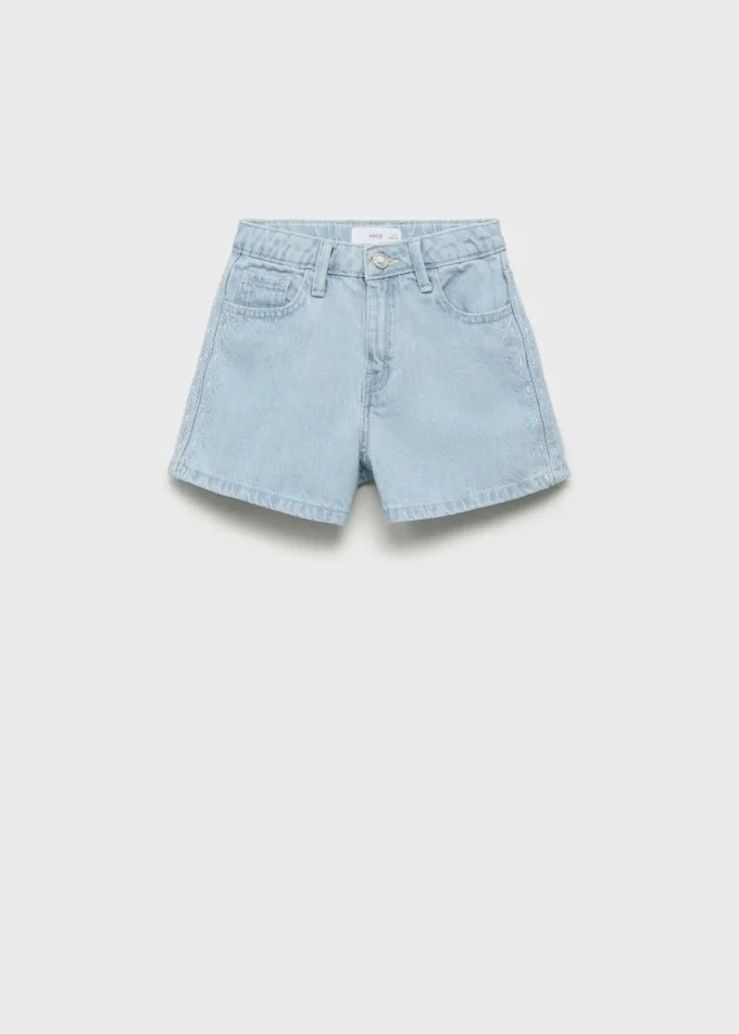 Short en coton brodé