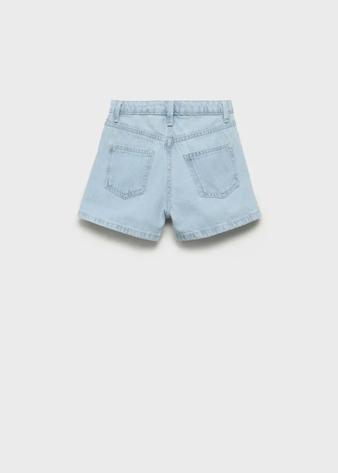Short en coton brodé