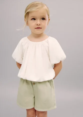 Short en coton effet denim