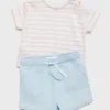 Short en coton effet denim Short en coton effet denim