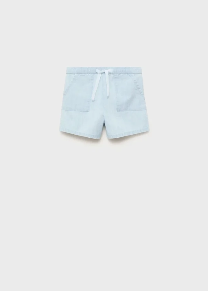 Short en coton effet denim Short en coton effet denim