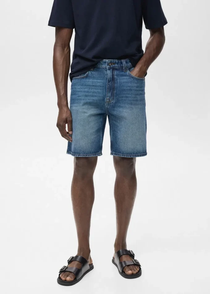 Short en denim coupe classique