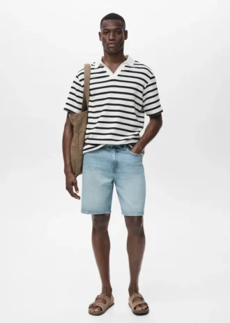 Short en denim coupe classique