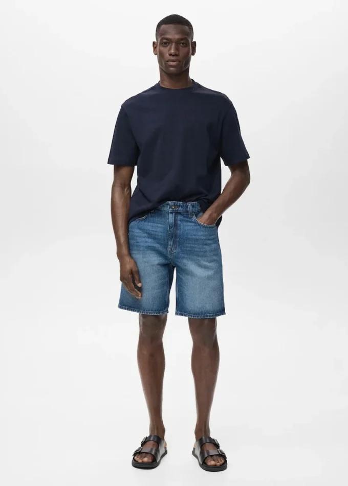 Short en denim coupe classique