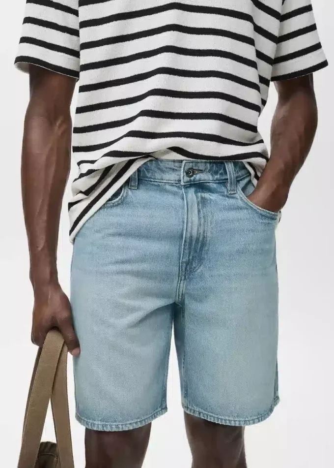 Short en denim coupe classique