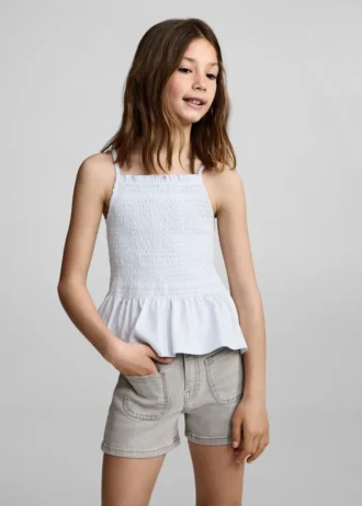 Short en denim coupe droite