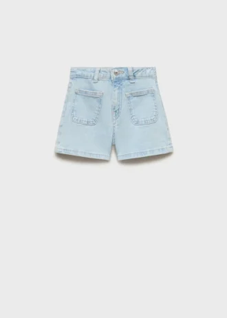 Short en denim coupe droite