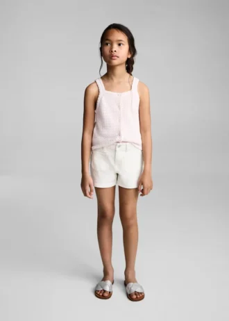 Short en denim coupe droite