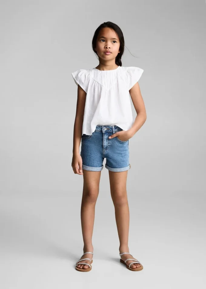Short en denim coupe droite Short en denim coupe droite