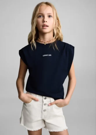 Short en denim à ourlet effiloché