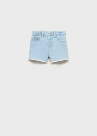 Short en denim à ourlet effiloché
