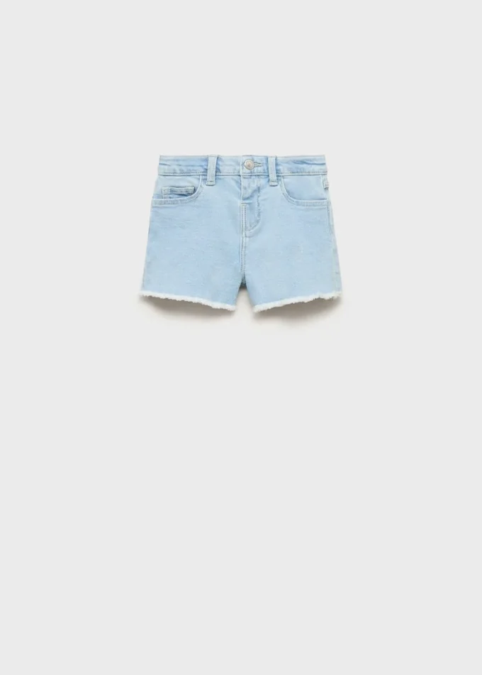 Short en denim à ourlet effiloché Short en denim à ourlet effiloché