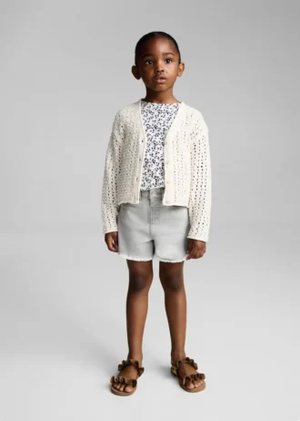 Short en denim à ourlet effiloché