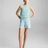 Short en denim à ourlet effiloché Short en denim à ourlet effiloché