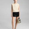 Short en denim à ourlet effiloché