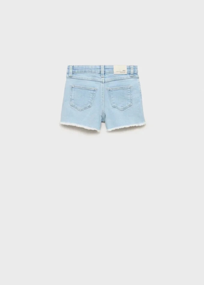 Short en denim à ourlet effiloché Short en denim à ourlet effiloché