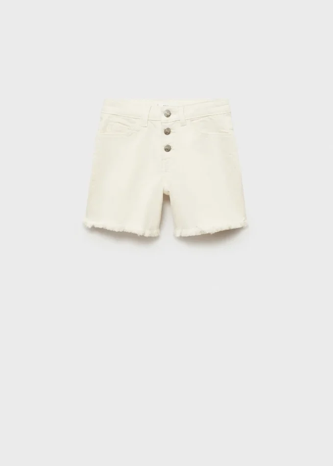 Short en denim à ourlet effiloché Short en denim à ourlet effiloché