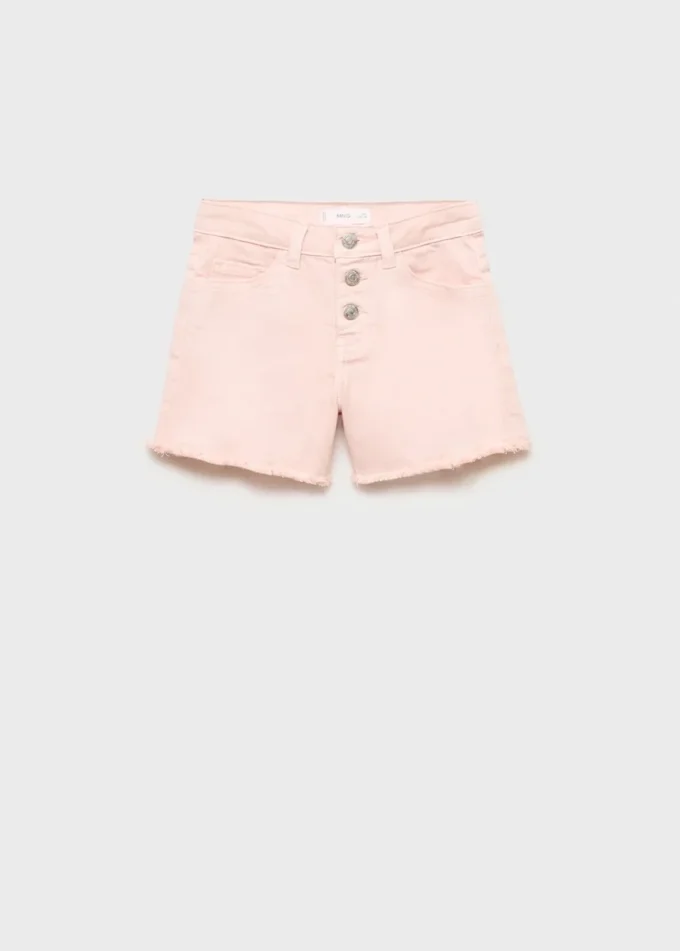 Short en denim à ourlet effiloché Short en denim à ourlet effiloché