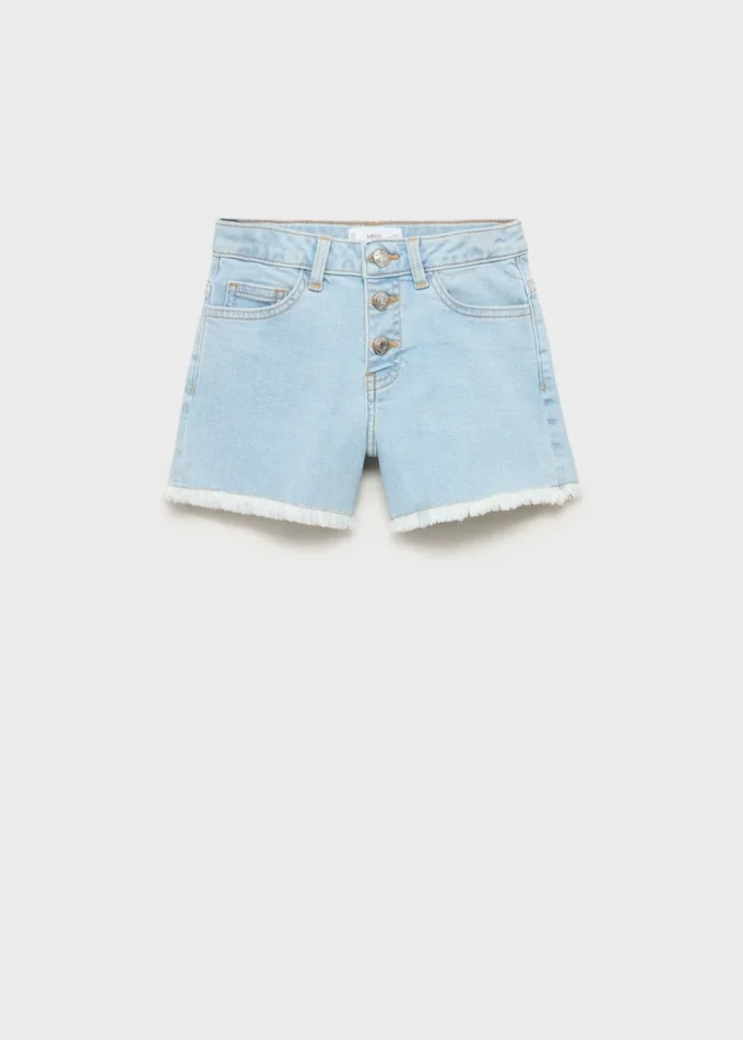 Short en denim à ourlet effiloché Short en denim à ourlet effiloché