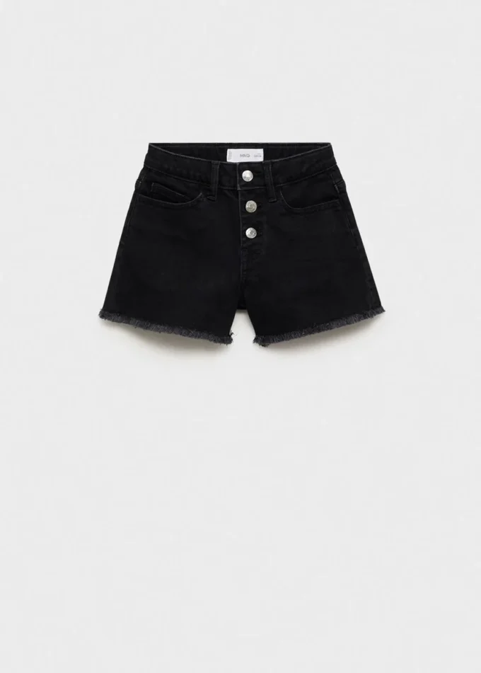 Short en denim à ourlet effiloché