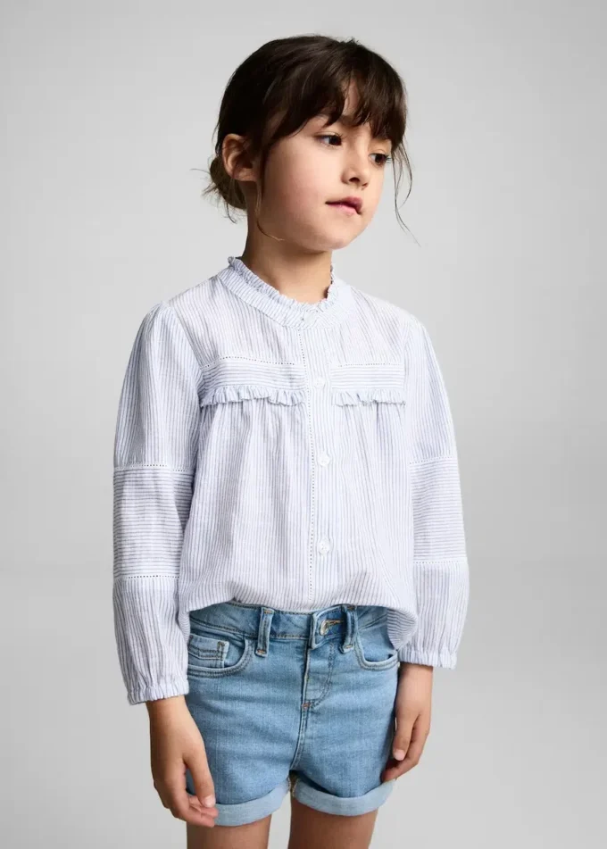 Short en denim à revers Short en denim à revers
