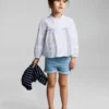 Short en denim à revers Short en denim à revers