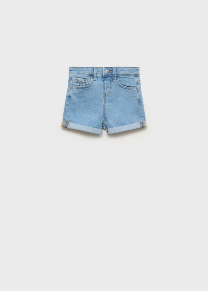 Short en denim à revers Short en denim à revers