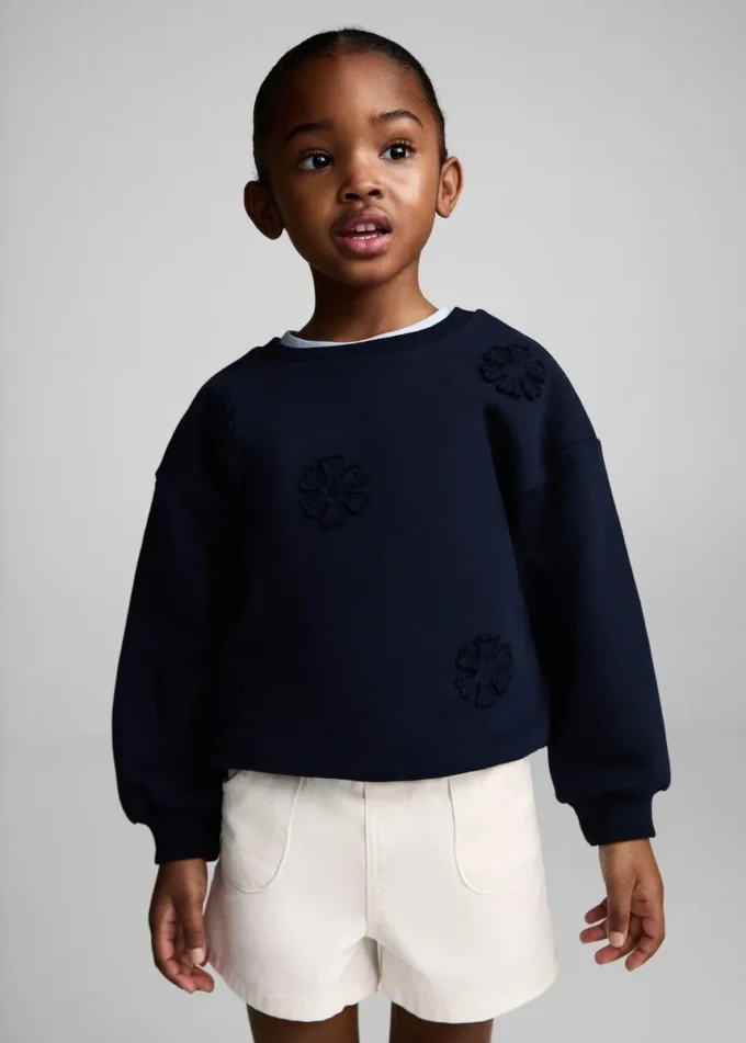 Short en denim à taille paperbag