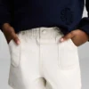 Short en denim à taille paperbag