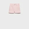 Short en denim à taille paperbag