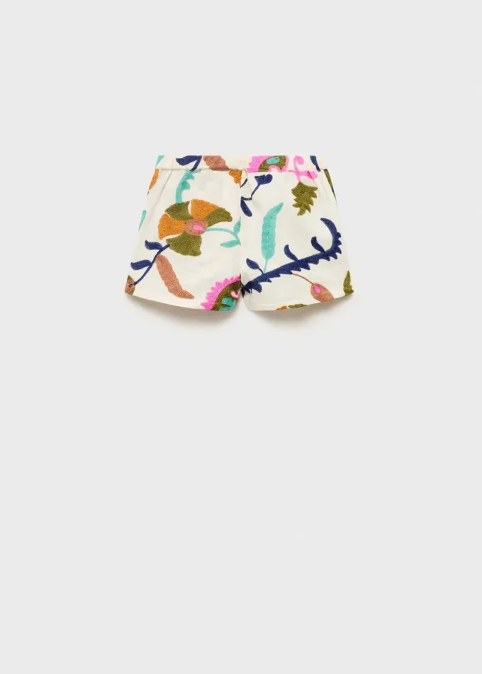 Short en lin brodé Short en lin brodé