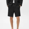 Short en lin mélangé avec taille élastique
