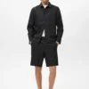 Short en lin mélangé avec taille élastique