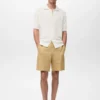 Short en lin mélangé avec taille élastique Short en lin mélangé avec taille élastique