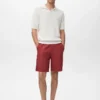 Short en lin mélangé avec taille élastique Short en lin mélangé avec taille élastique
