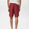 Short en lin mélangé avec taille élastique Short en lin mélangé avec taille élastique