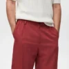 Short en lin mélangé avec taille élastique Short en lin mélangé avec taille élastique