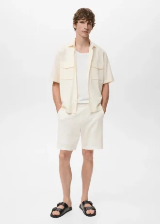 Short en maille structurée