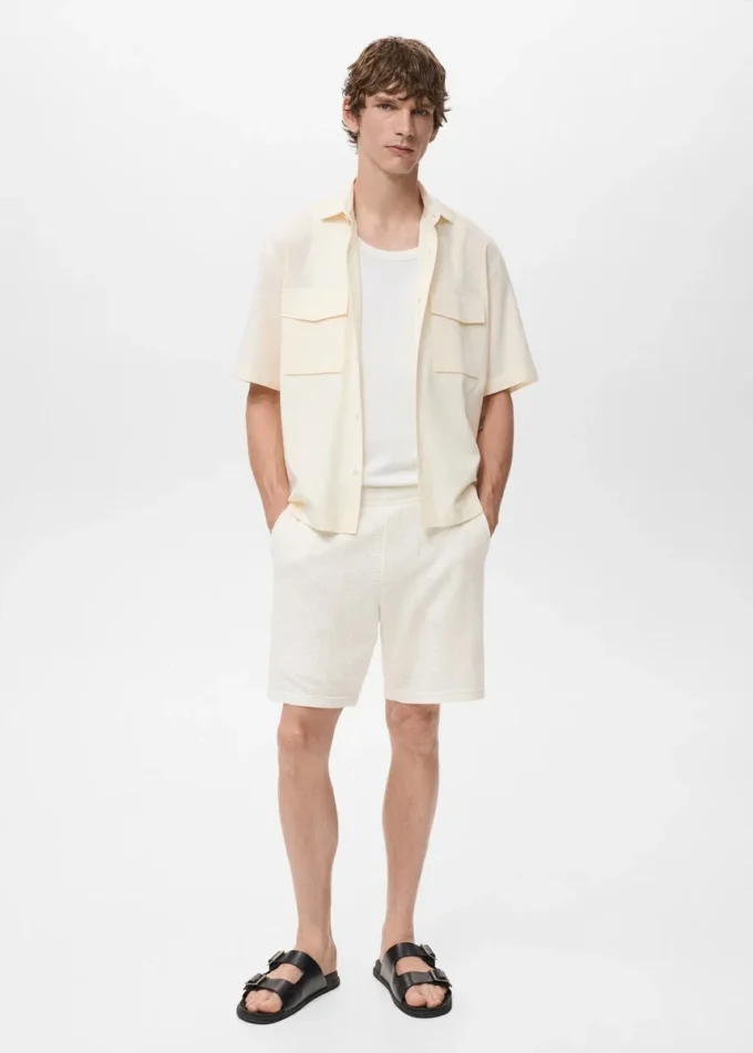 Short en maille structurée
